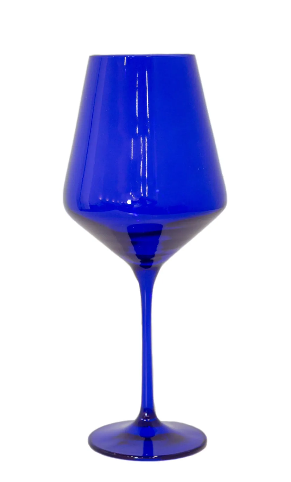 Estelle Colored Glass Glassware|Wine Stemware, Set of 6 Royal Blue