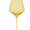 Estelle Colored Glass Glassware|Wine Stemware, Set of 6 Yellow