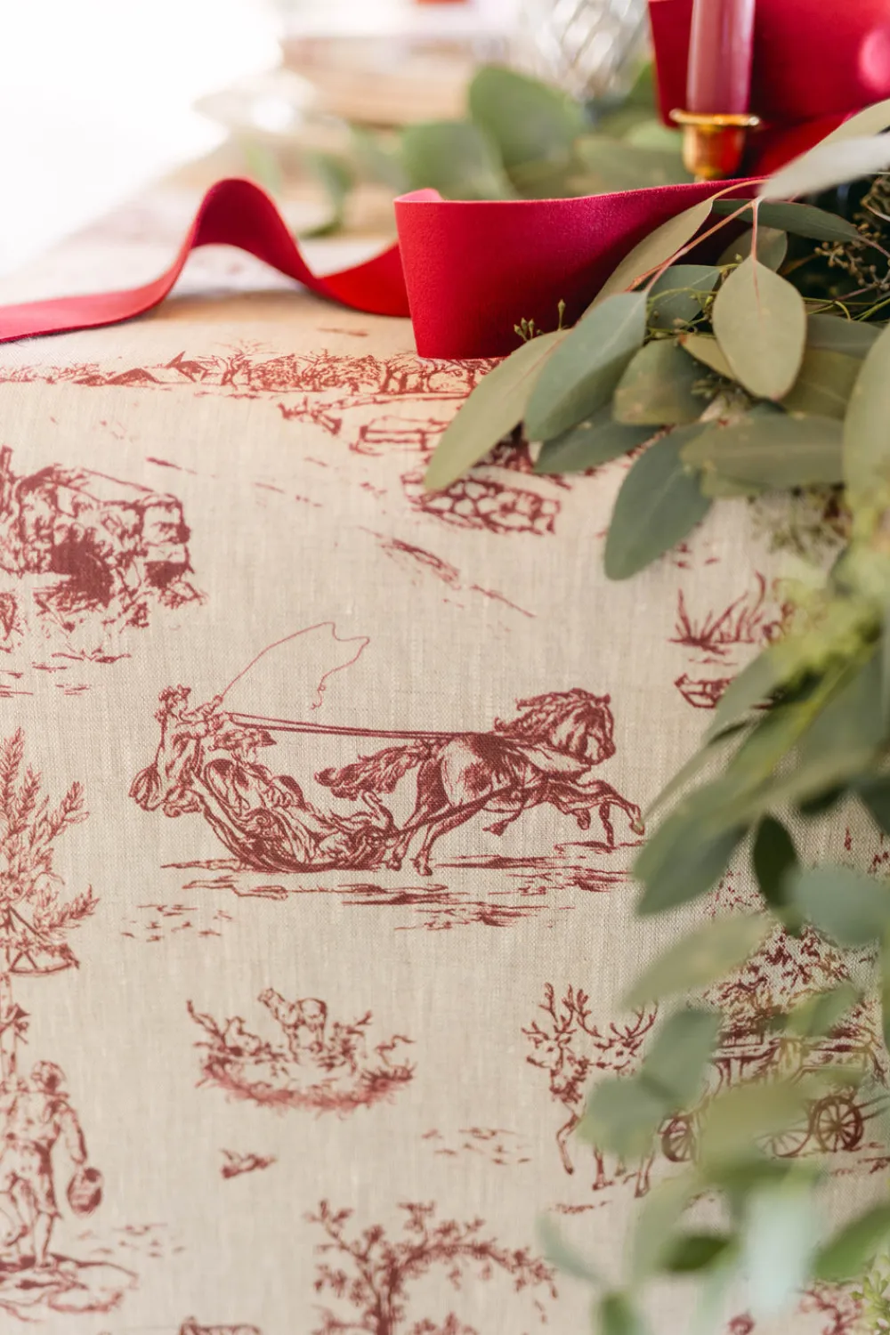 Nadia & Co Place Settings & Linens|Winter Wonderland Toile Tablecloth
