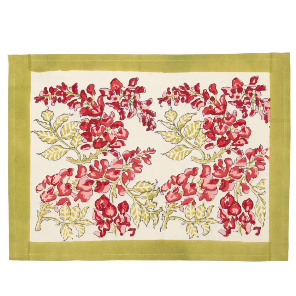 Couleur Nature Place Settings & Linens|Wisteria Mats in Pink & Green, Set of 6