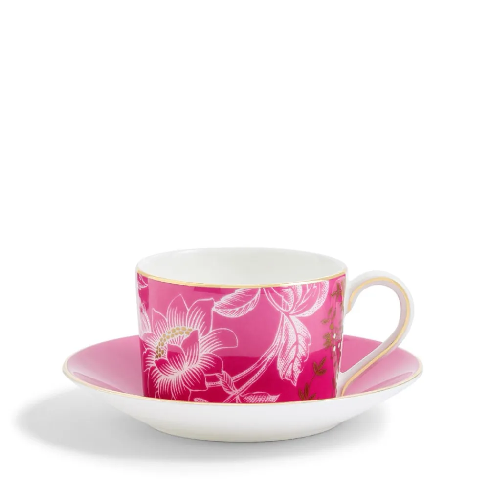 Wedgwood Dinnerware|Wonderlust Tonquin Teacup & Saucer in Pink