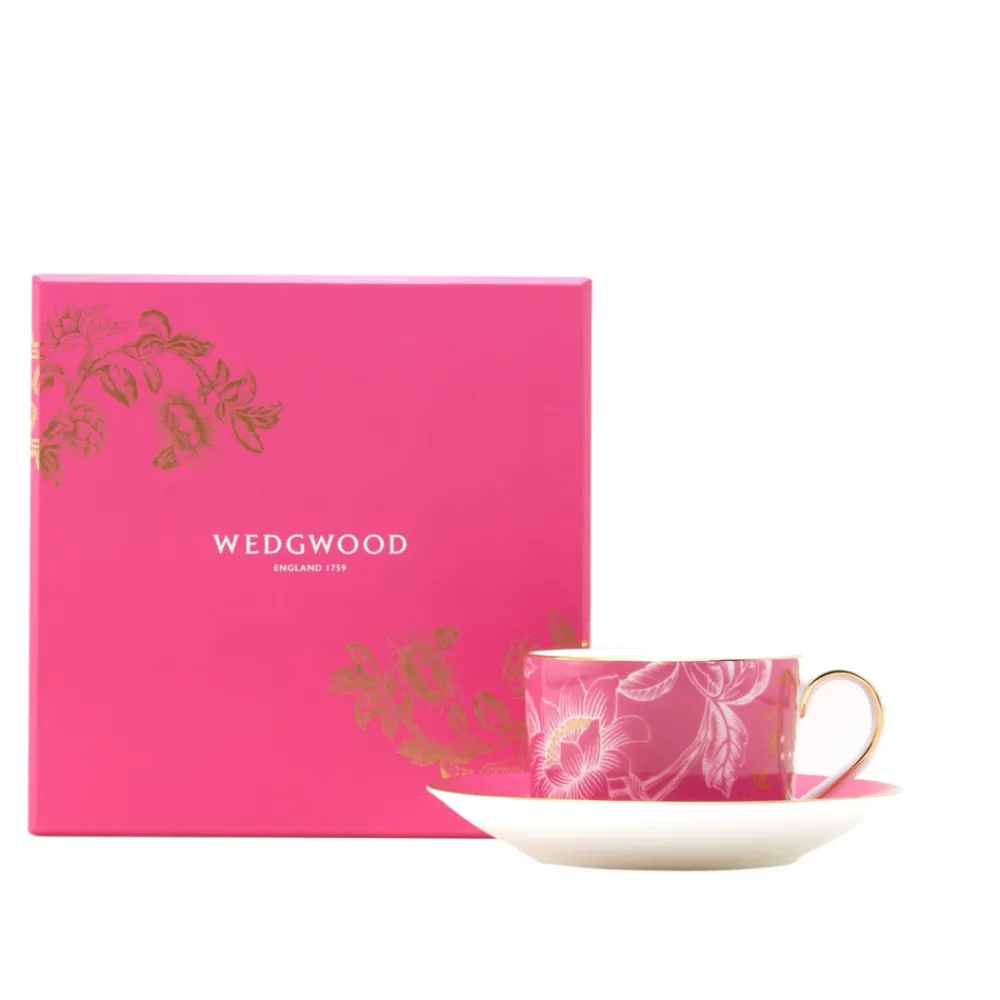 Wedgwood Dinnerware|Wonderlust Tonquin Teacup & Saucer in Pink