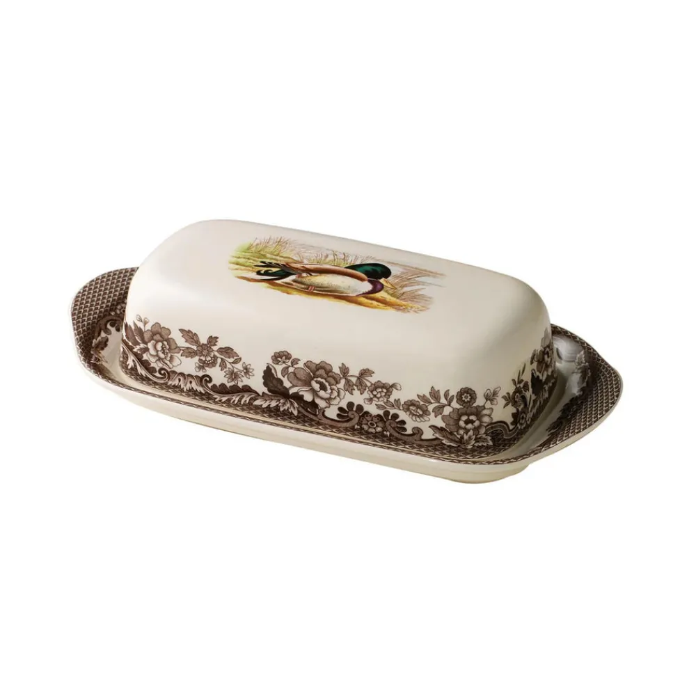 Spode Dinnerware|Woodland Covered Butter Dish with Mallard