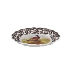 Spode Dinnerware|Woodland Oval Fluted Dish with Pheasant