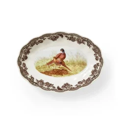 Spode Dinnerware|Woodland Pheasant Oval Fluted Dish