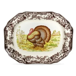 Spode Dinnerware|Woodland Turkey Octagonal Platter