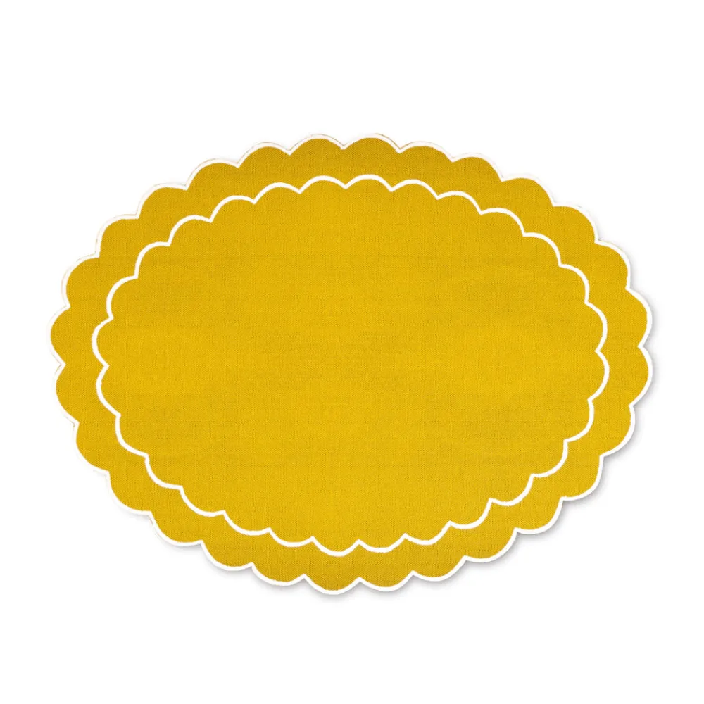 Chefanie Place Settings & Linens|Yellow Oval Placemats, Set of 4