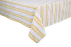 TriChi Design Place Settings & Linens|Yellow Stripe Cotton Tablecloth
