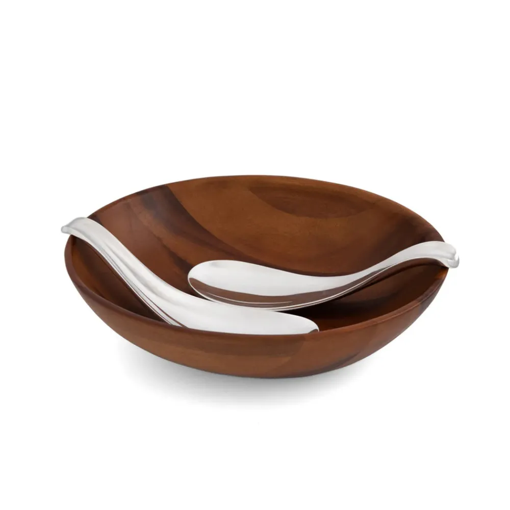 Nambe Dinnerware|Yin Yang Salad Bowl with Servers